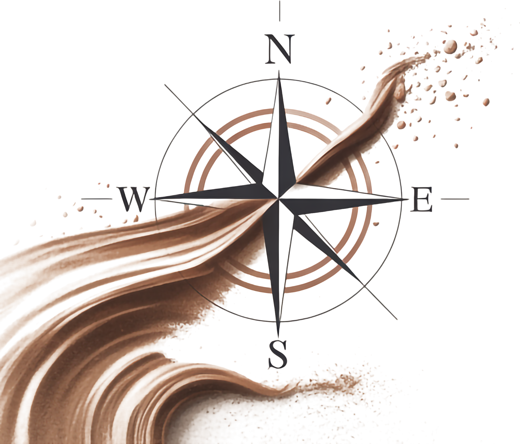 Compass Rose with Blowing Sand